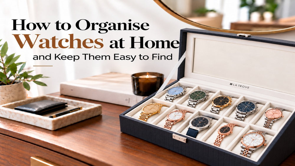 How to Organise9 Watches at Home – La Trove Watch Organiser Tray for Luxury Watch Storage and Wardrobe Organisation