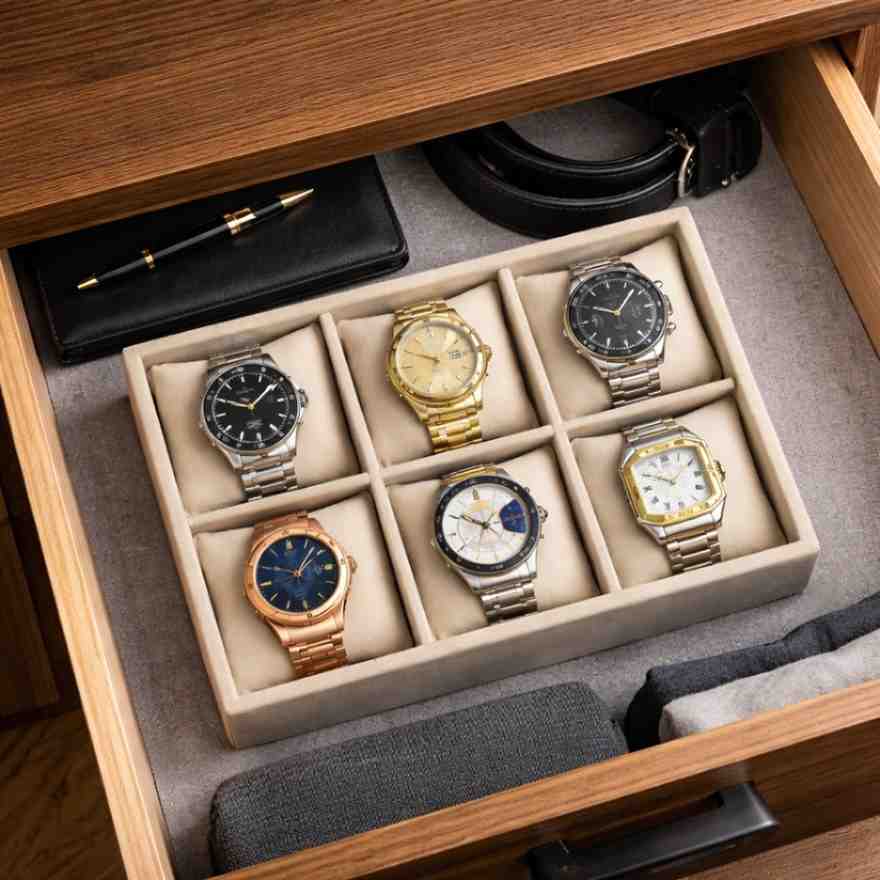 TBT 6 Slot Watch Tray – Refined Watch Storage for Modern Wardrobes
