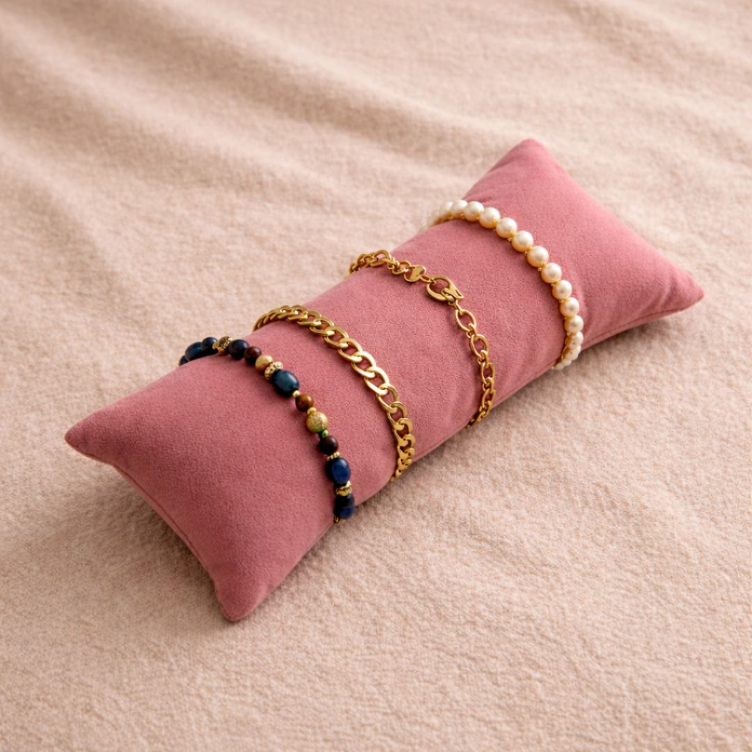 La Trove Luxury Long Velvet Pillow Inserts for Bracelets & Jewellery Organizer Pillows