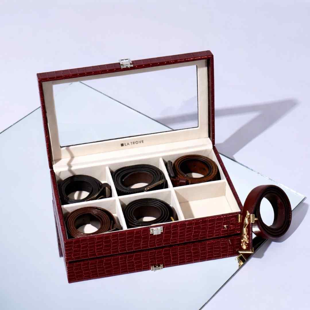 Premium 6 Slot Belt Box Glass
