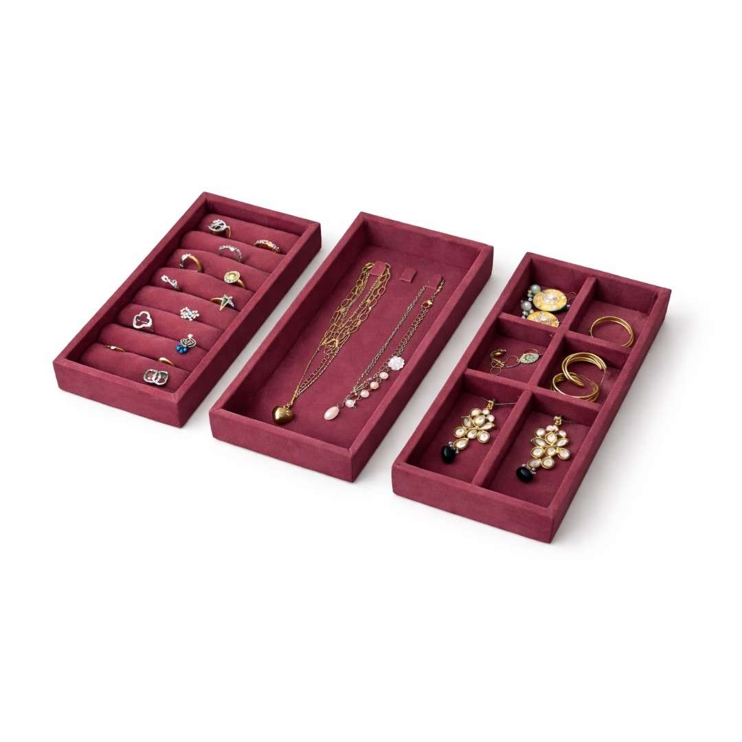 Ring, 6 Grid & Chain Jewellery Tray Organizer