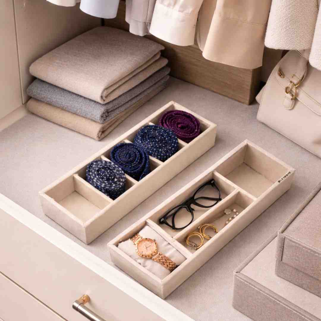 Tie, Sunglass & Watch Organiser Tray for Drawer Storage