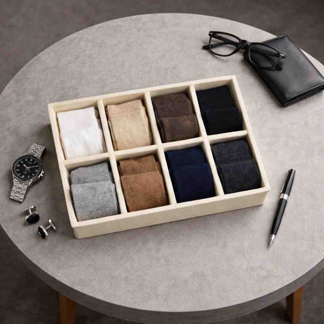 TBT 8 Slot Socks Tray for Everyday Wardrobe Organisation