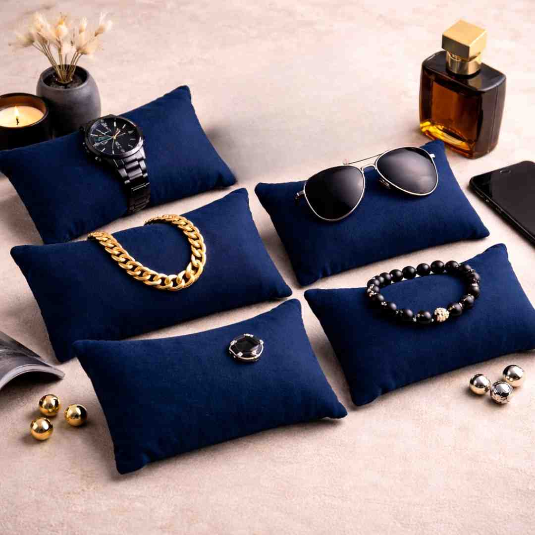La Trove Luxury Long Velvet Pillow Inserts for Bracelets & Jewellery Organizer Pillows