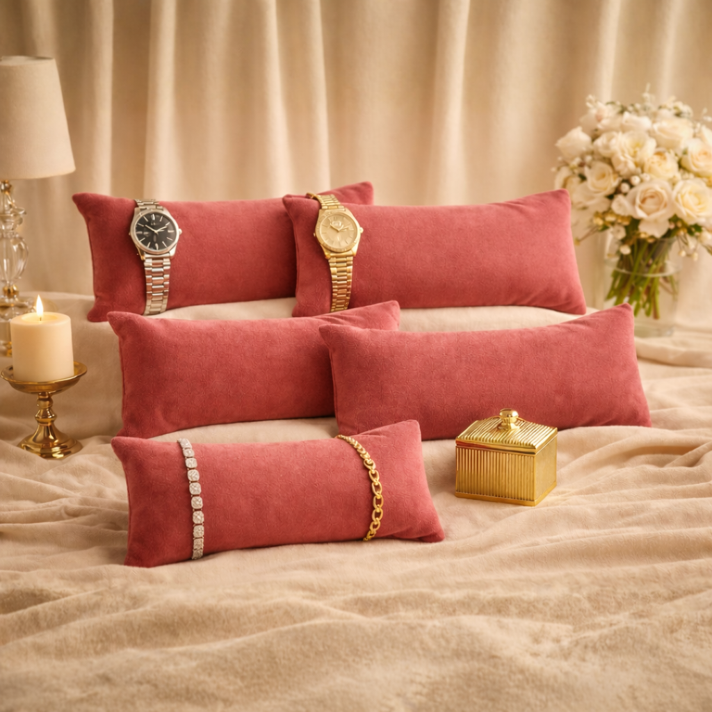 La Trove Luxury Long Velvet Pillow Inserts for Bracelets & Jewellery Organizer Pillows