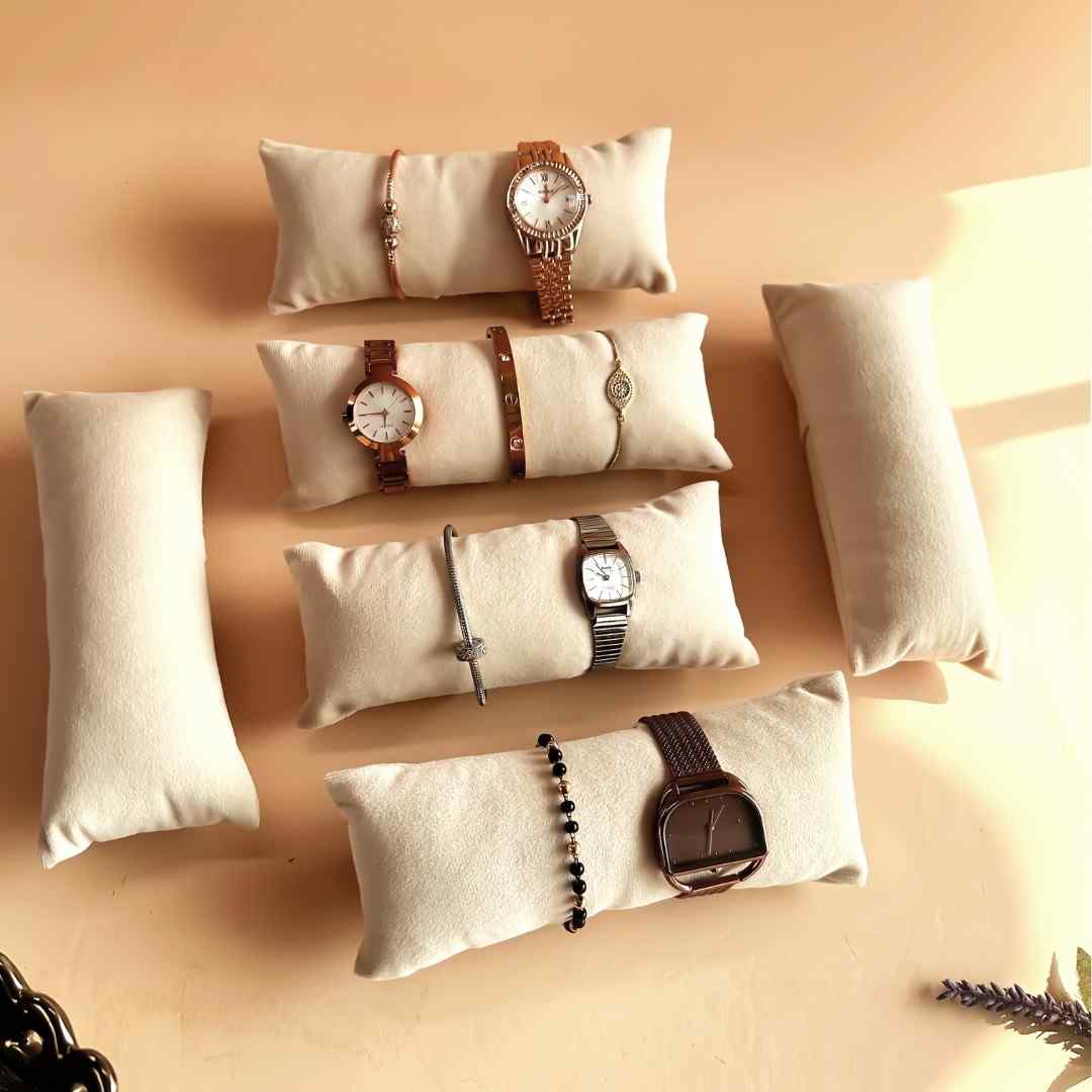 La Trove Luxury Long Velvet Pillow Inserts for Bracelets & Jewellery Organizer Pillows