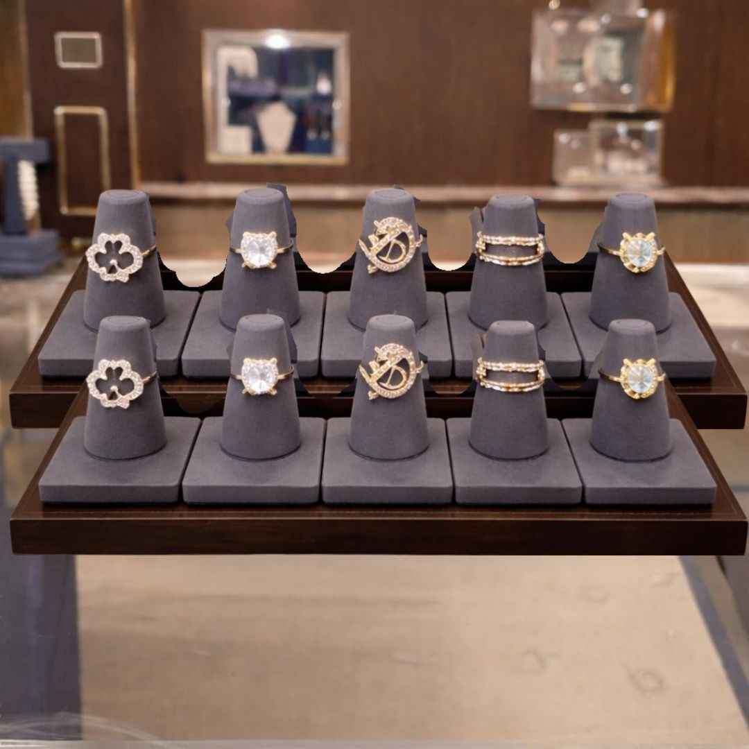 Premium Velvet Finger Ring Holder Stand