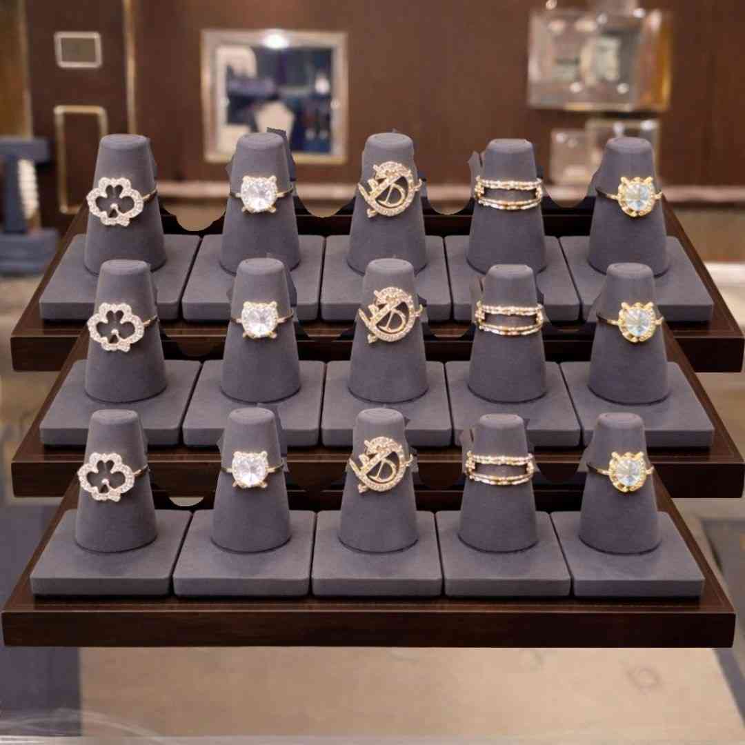 Premium Velvet Finger Ring Holder Stand
