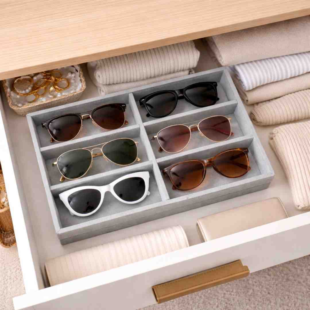 TBT 6 Slot Sunglass Tray – Compact Drawer Storage for Everyday Eyewear