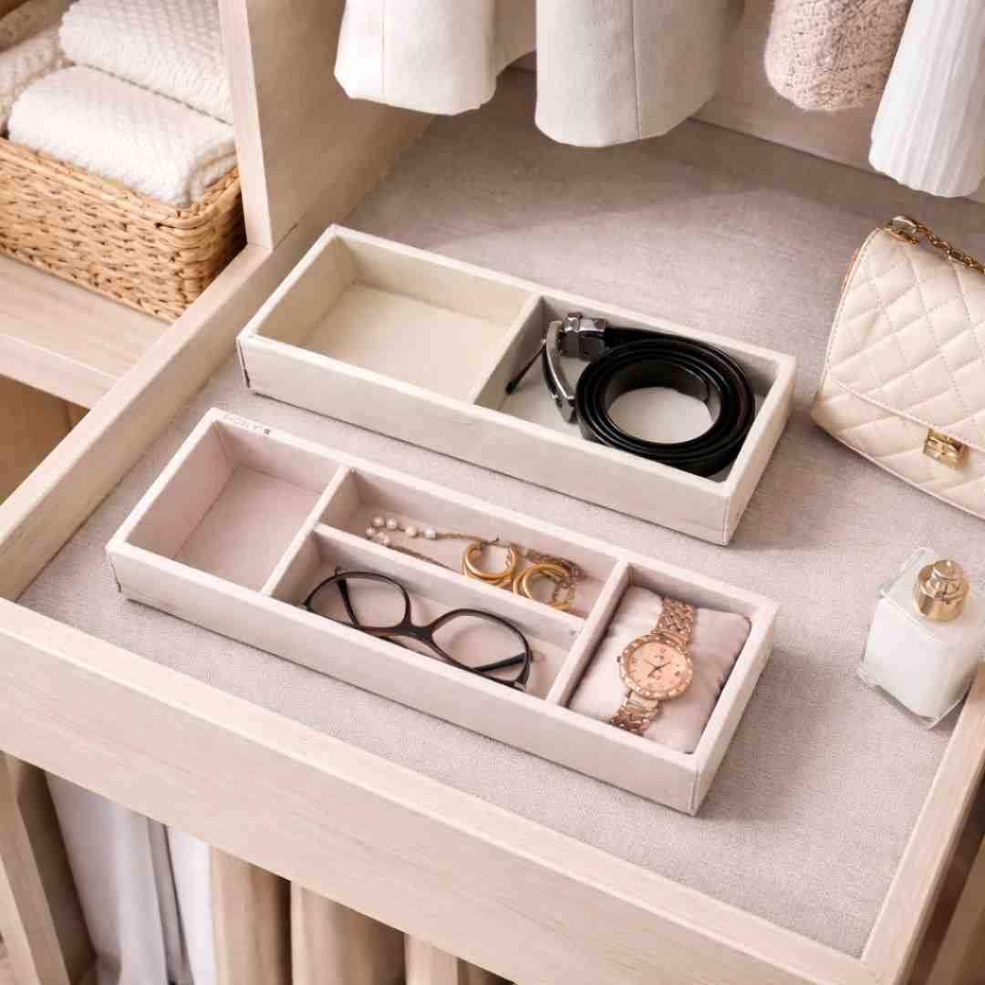 Belt, Sunglass & Watch Drawer Organizer Tray