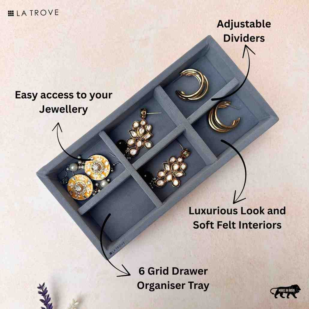 6 Grid Jewellery Organizer Tray (Mini)