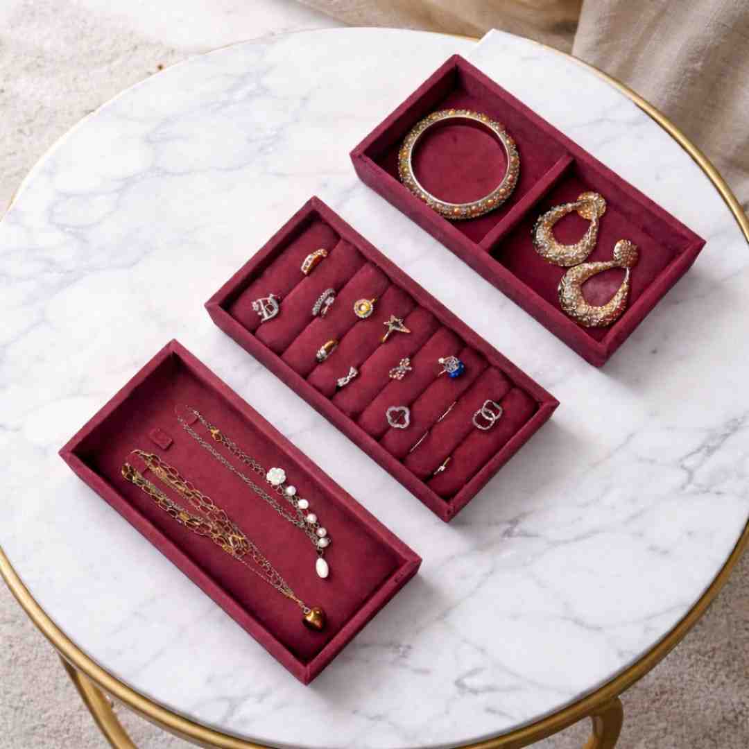 Ring, Chain & 2 Grid Jewellery Tray Organizer