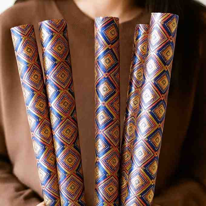 Golden Touch Squares Packing Paper