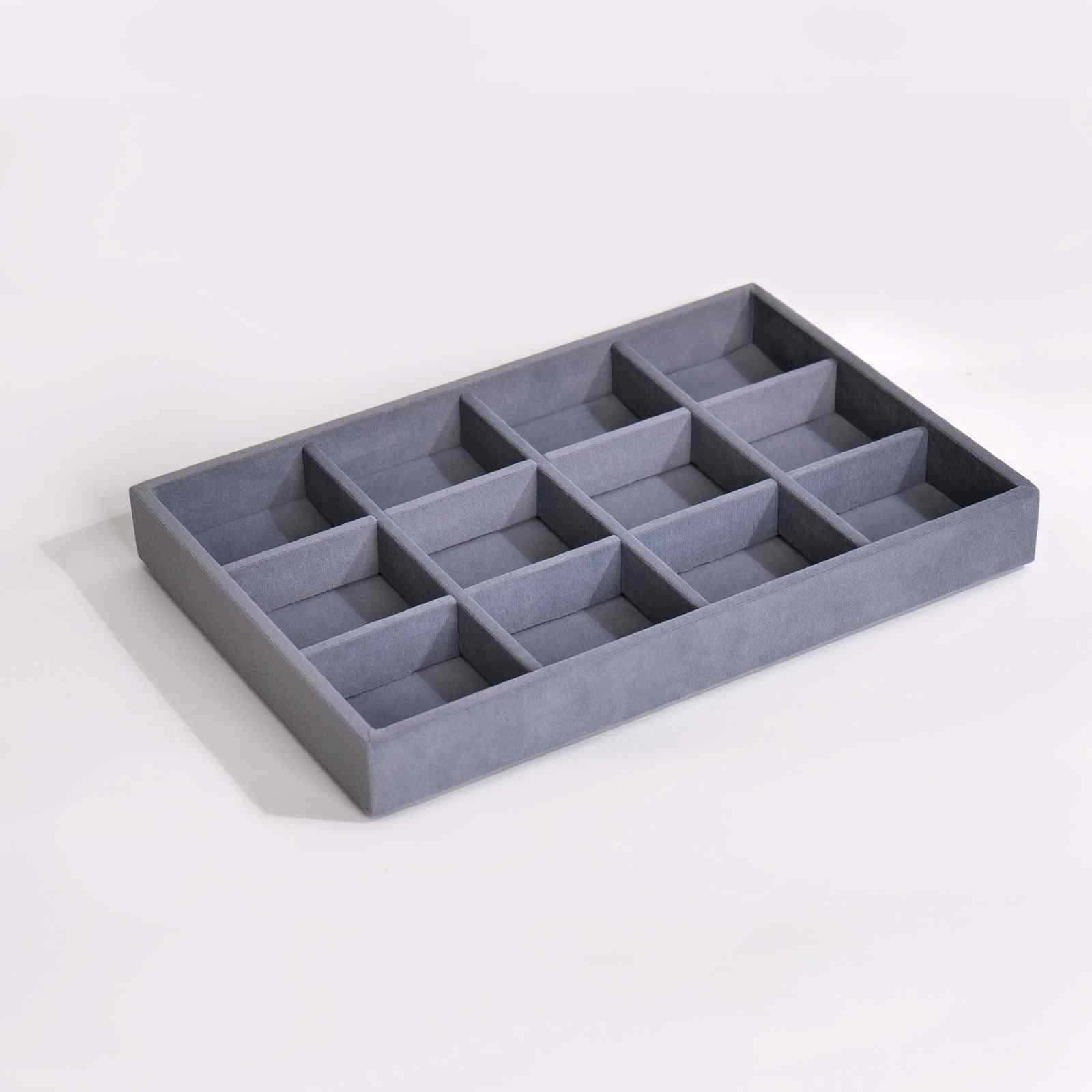 Drawer Stackable Jewellery Trays – Velvet Grid Organisers (4, 6, 12, 24)