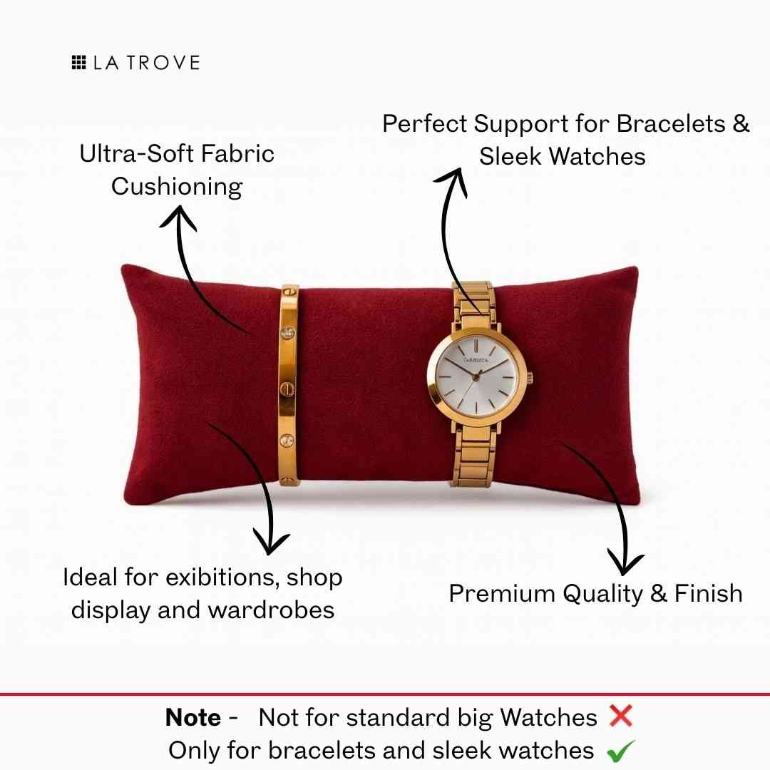 La Trove Luxury Long Velvet Pillow Inserts for Bracelets & Jewellery Organizer Pillows