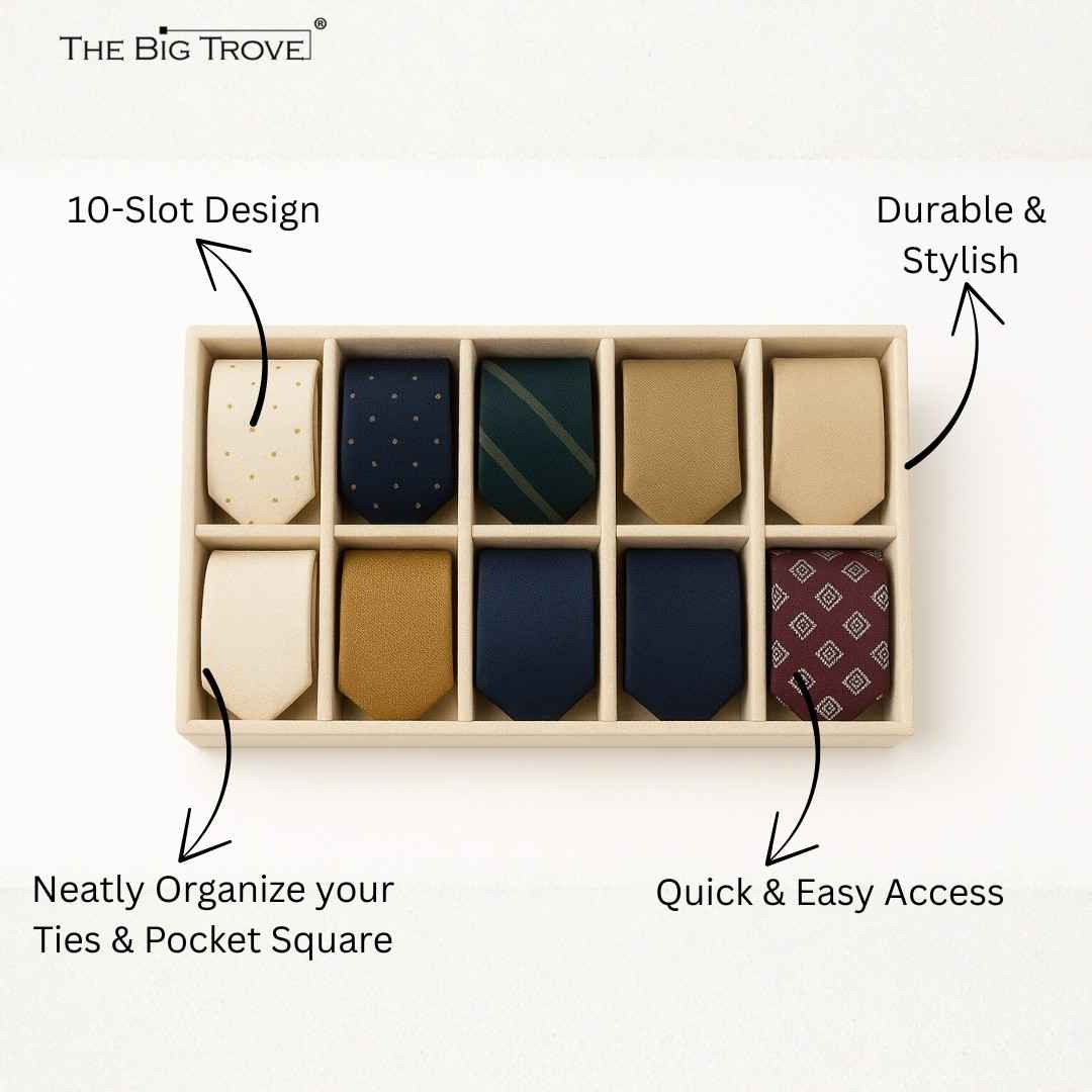 TBT 10 Slot Tie & Pocket Square Organiser Tray