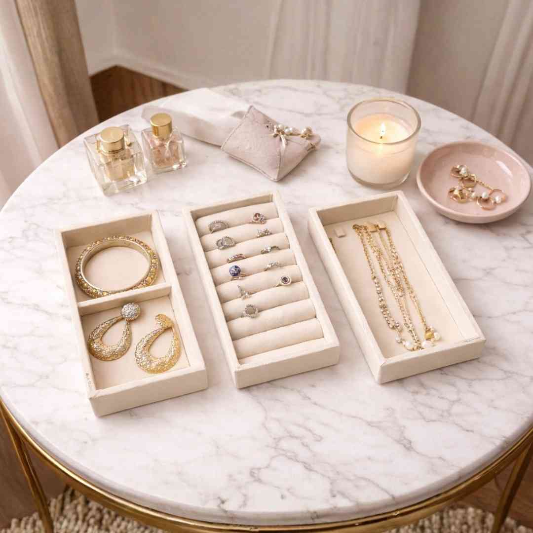 Ring, Chain & 2 Grid Jewellery Tray Organizer