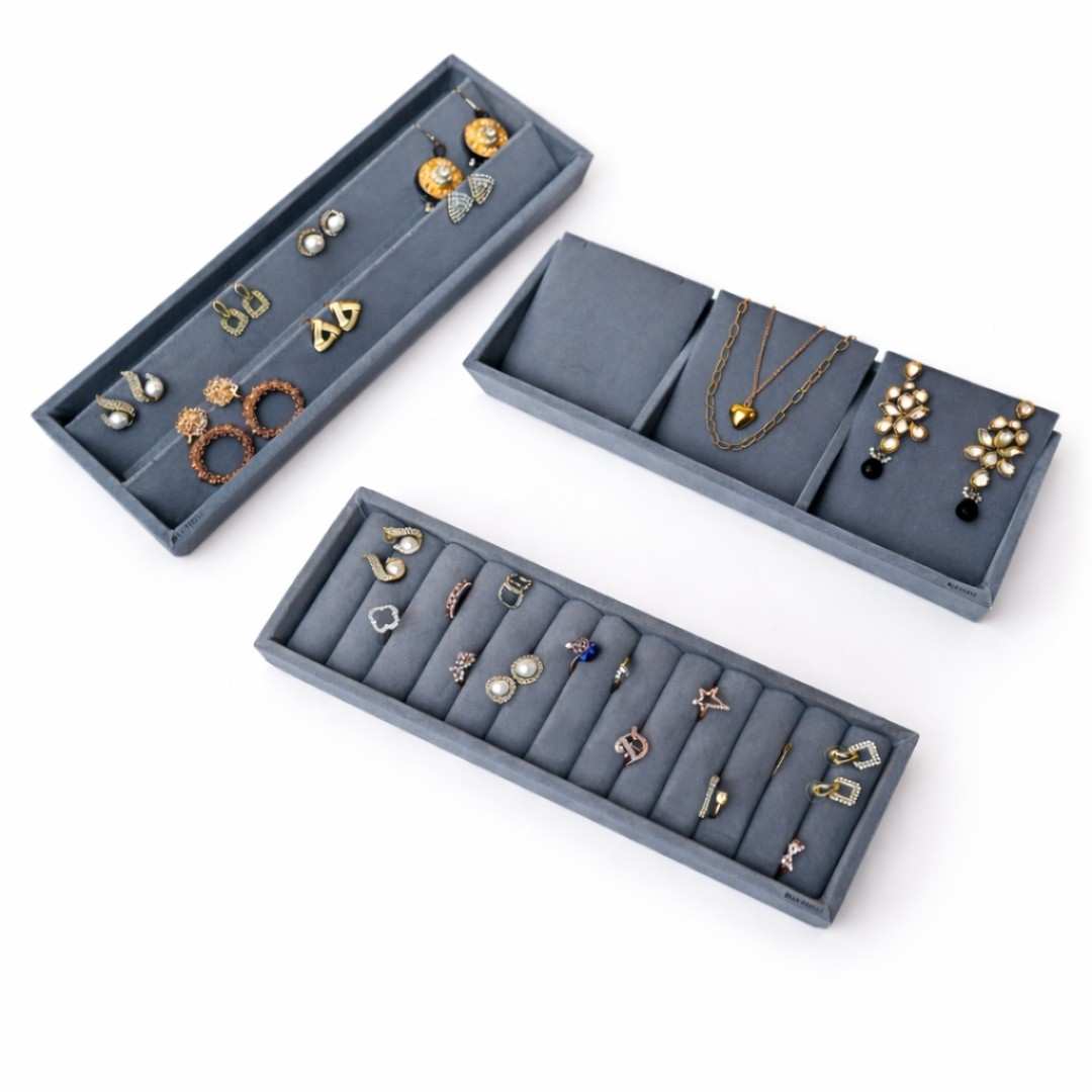 Jewellery Storage Tray Combo – Ring, Necklace & Earring Organizer