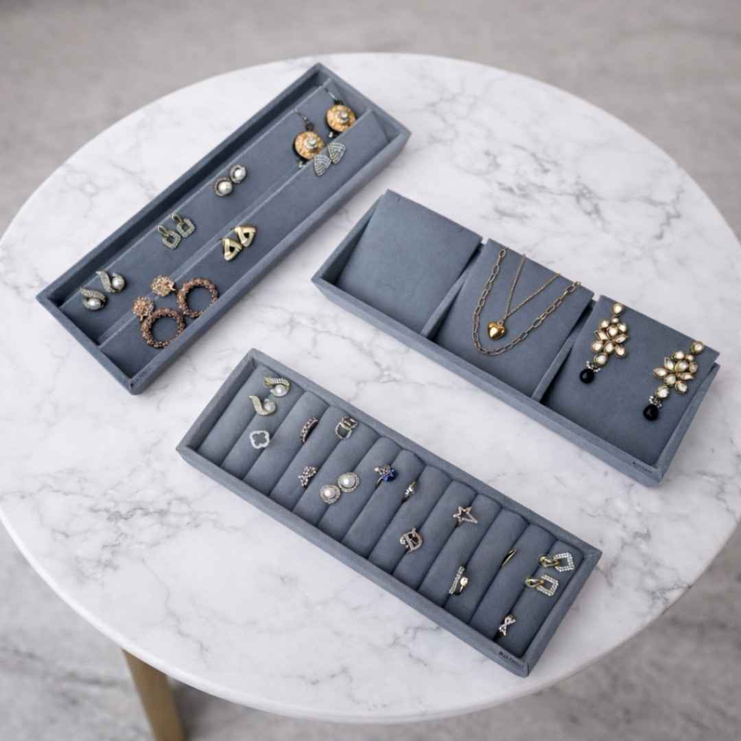 Jewellery Storage Tray Combo – Ring, Necklace & Earring Organizer
