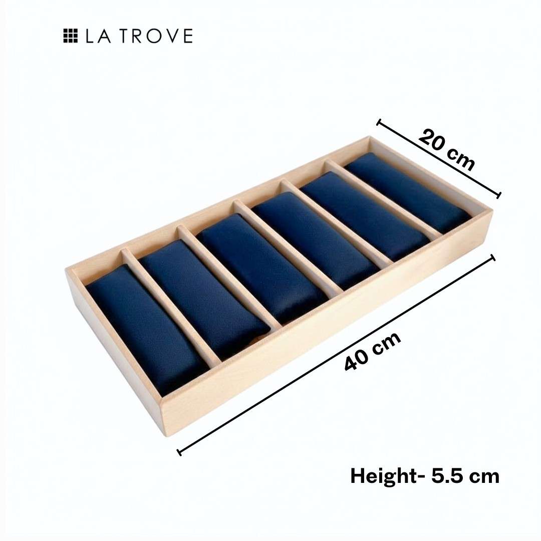 6 Slot Velvet Organiser Tray with Pillows