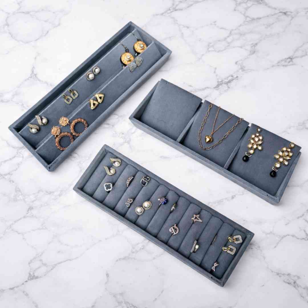 Jewellery Storage Tray Combo – Ring, Necklace & Earring Organizer