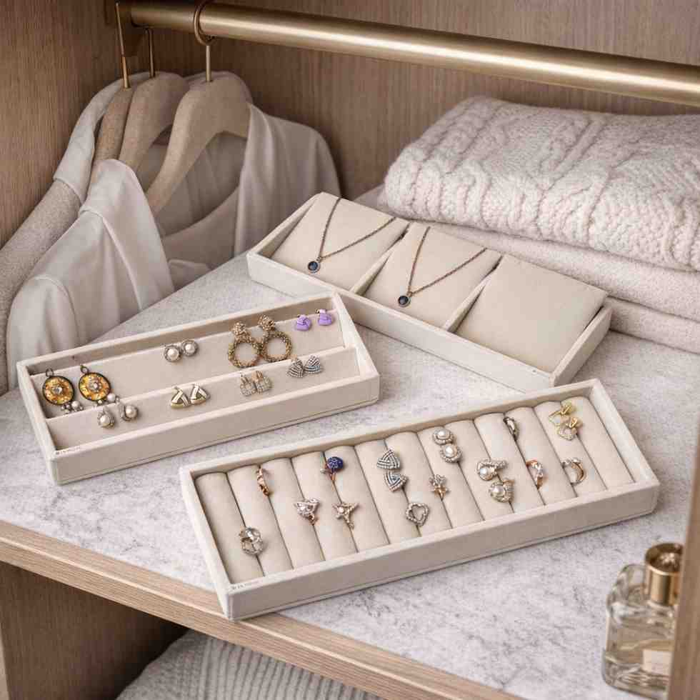 Jewellery Storage Tray Combo – Ring, Necklace & Earring Organizer