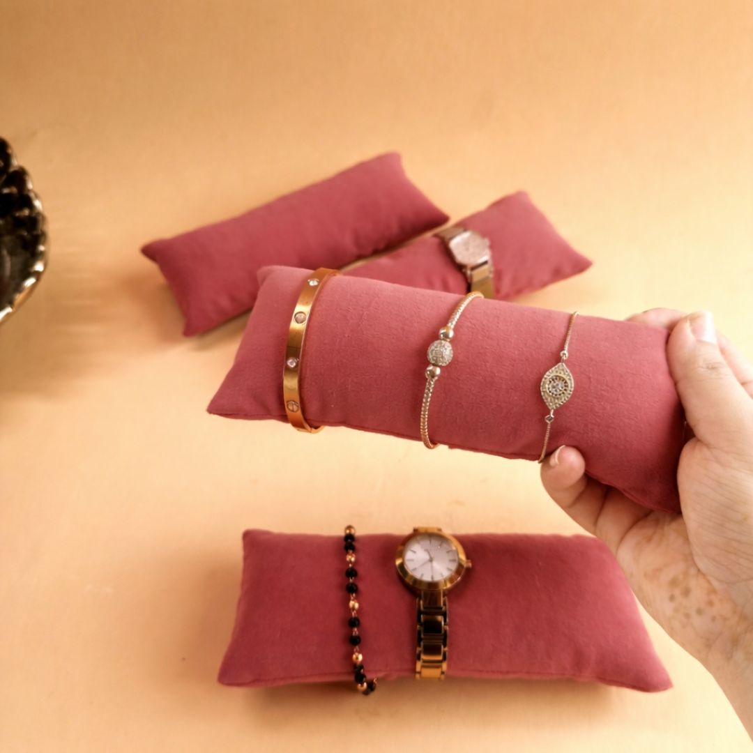 La Trove Luxury Long Velvet Pillow Inserts for Bracelets & Jewellery Organizer Pillows
