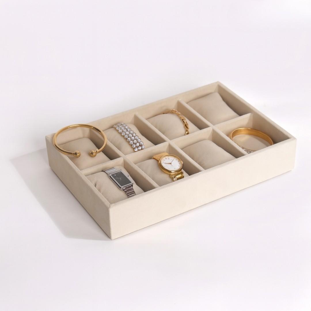 8 Slot Velvet Bracelet Tray Organizer