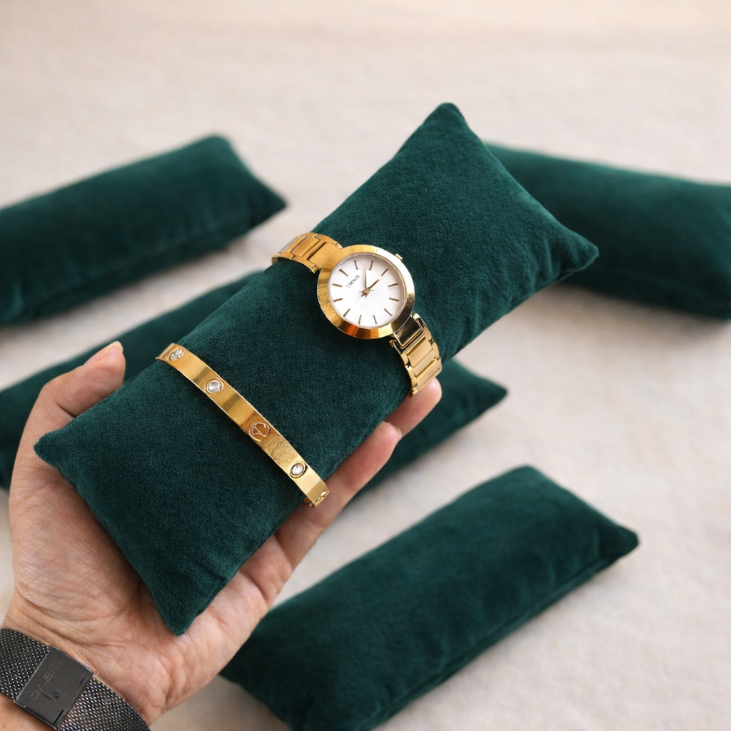 La Trove Luxury Long Velvet Pillow Inserts for Bracelets & Jewellery Organizer Pillows