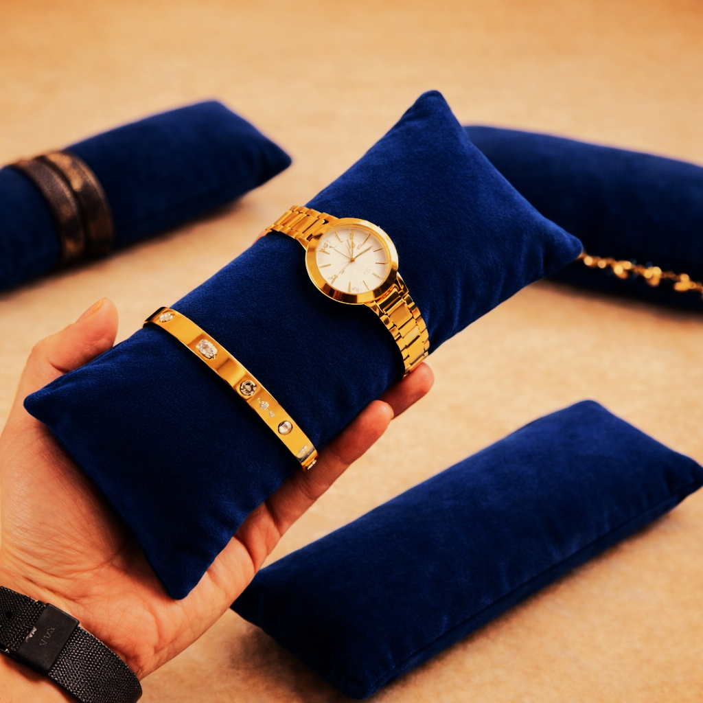 La Trove Luxury Long Velvet Pillow Inserts for Bracelets & Jewellery Organizer Pillows