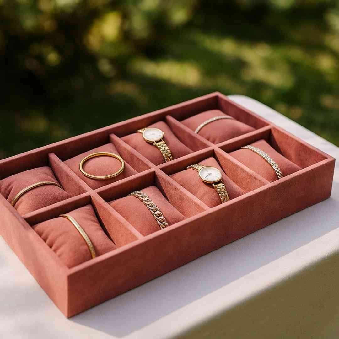 8 Slot Velvet Bracelet Tray Organizer