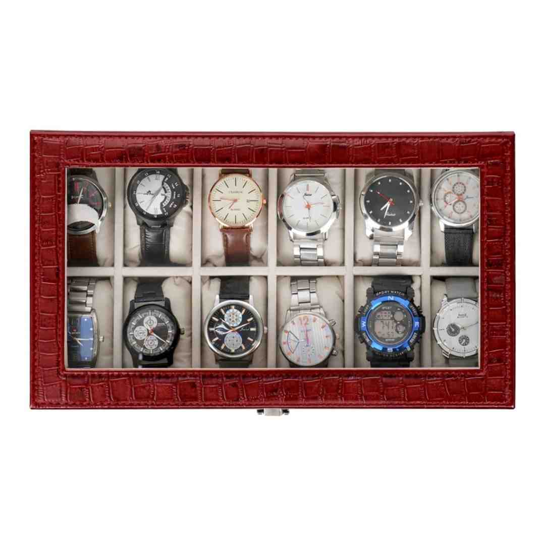 12 Slot Watch Box ( With Glass Top)