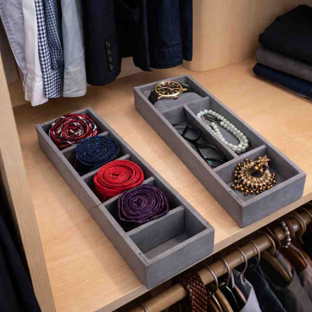 Tie, Sunglass & Watch Organiser Tray for Drawer Storage