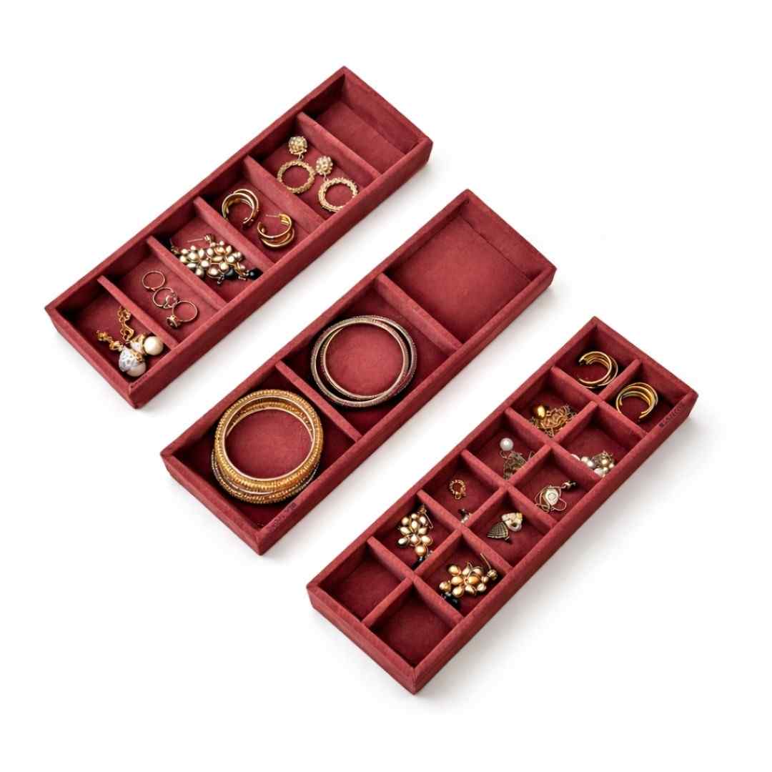Premium Jewellery Storage Set – 12, 6 & 3 Grid Organizers
