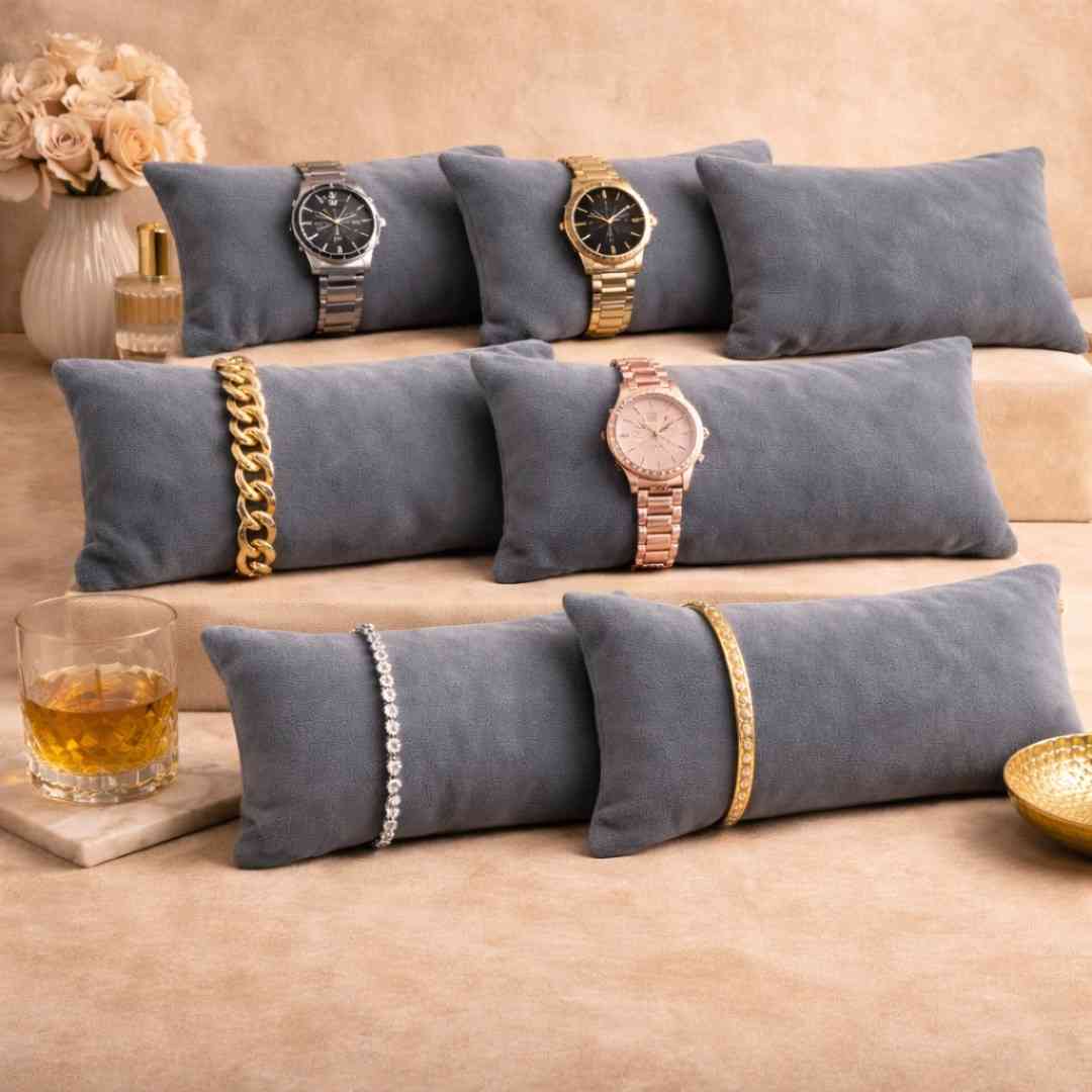 La Trove Luxury Long Velvet Pillow Inserts for Bracelets & Jewellery Organizer Pillows