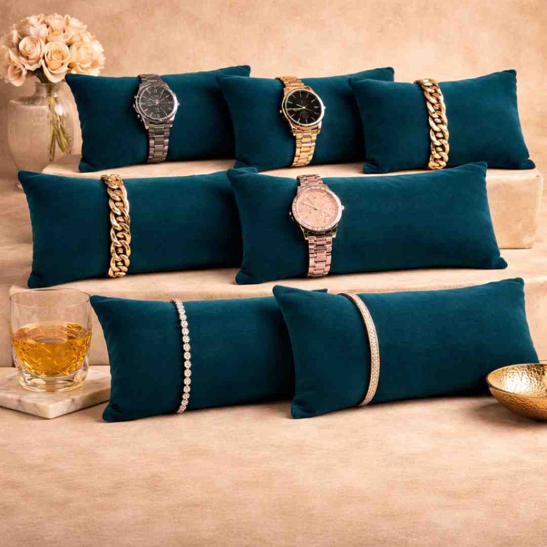 La Trove Luxury Long Velvet Pillow Inserts for Bracelets & Jewellery Organizer Pillows