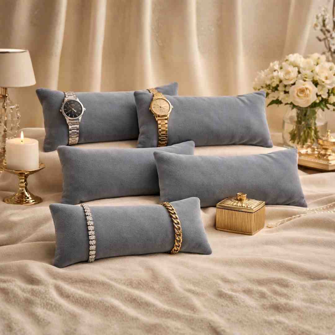 La Trove Luxury Long Velvet Pillow Inserts for Bracelets & Jewellery Organizer Pillows
