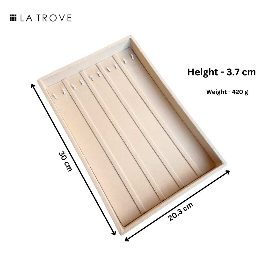 Dimensions of La Trove Chain Necklace Jewellery Tray Organiser for wardrobe drawer jewellery storage