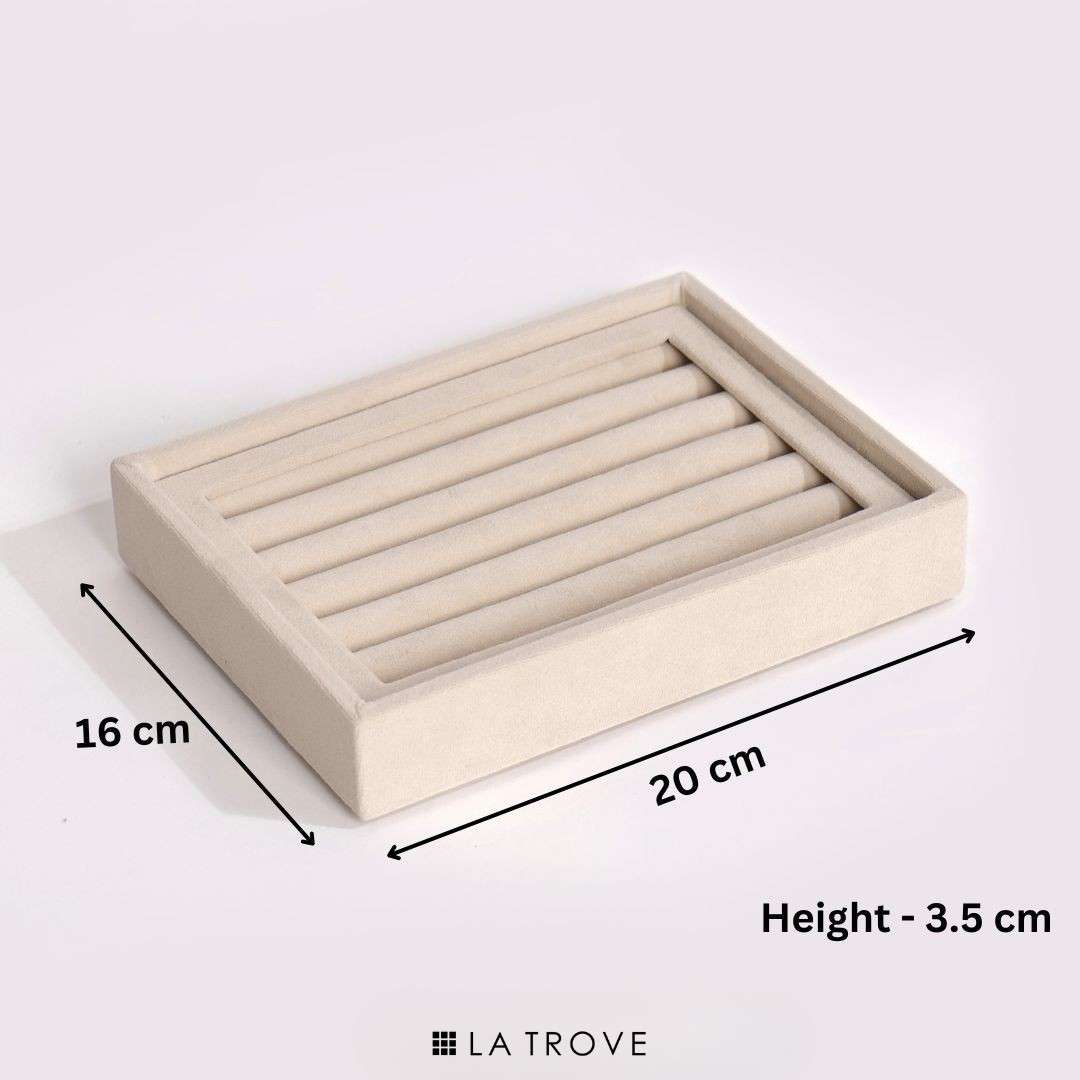 Dimensions of La Trove Luxury Small Ring & Cufflink Jewellery Tray for wardrobe drawer jewellery organisation