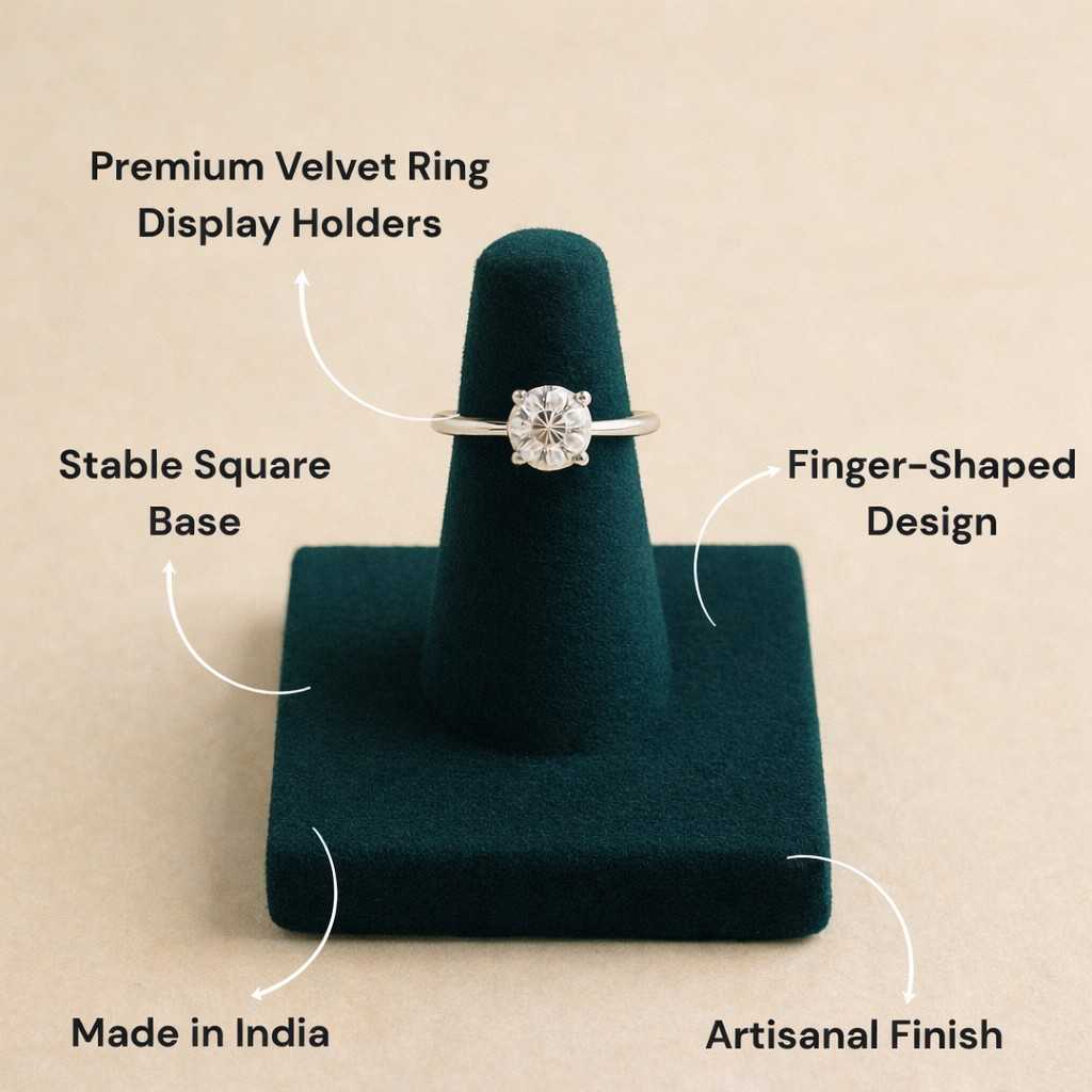 Premium Velvet Finger Ring Holder Stand