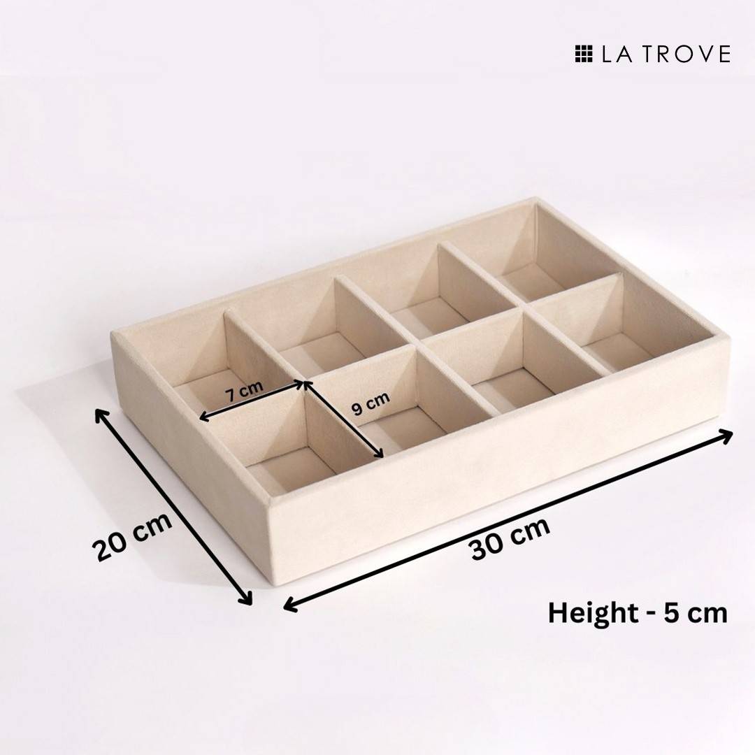 8 Slot Tie & Pocket Square Tray