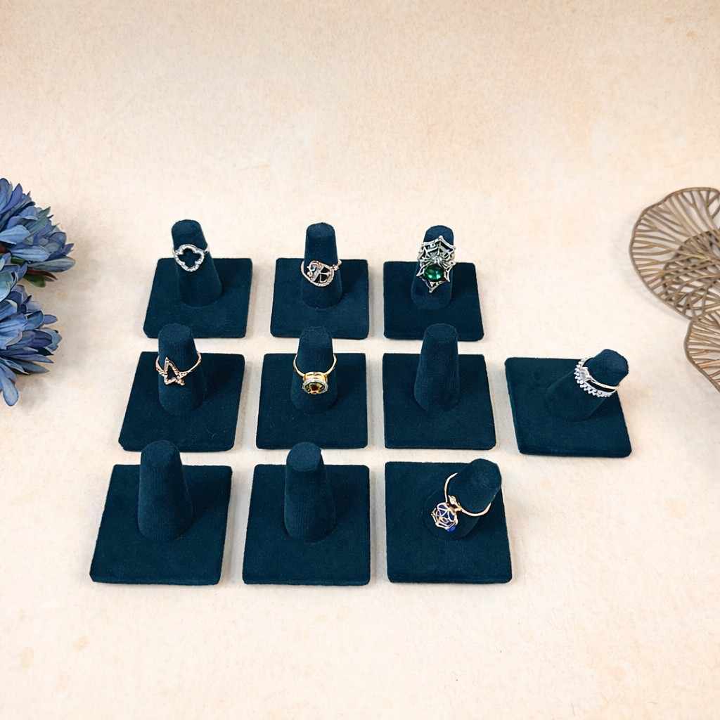 Premium Velvet Finger Ring Holder Stand