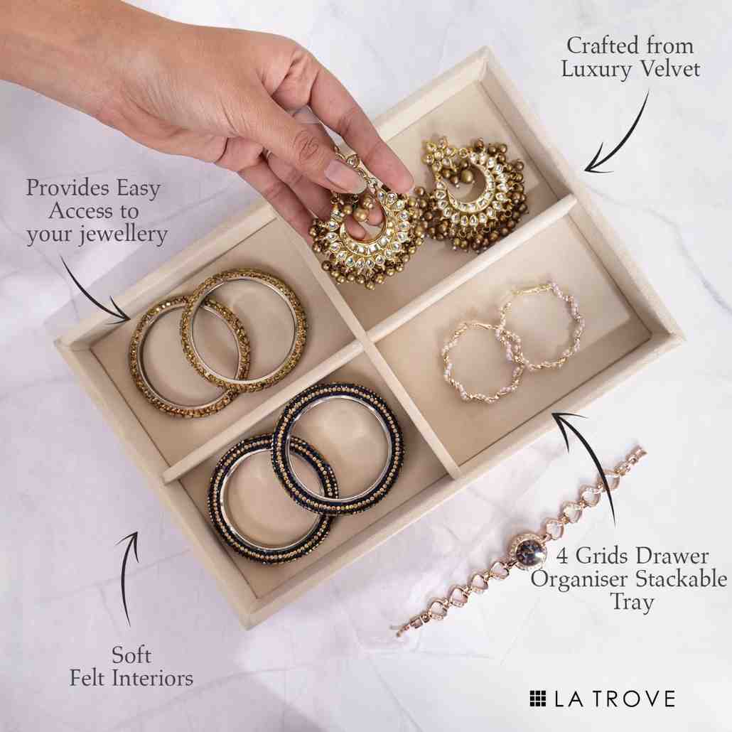 Luxury 4 Section Jewellery Tray