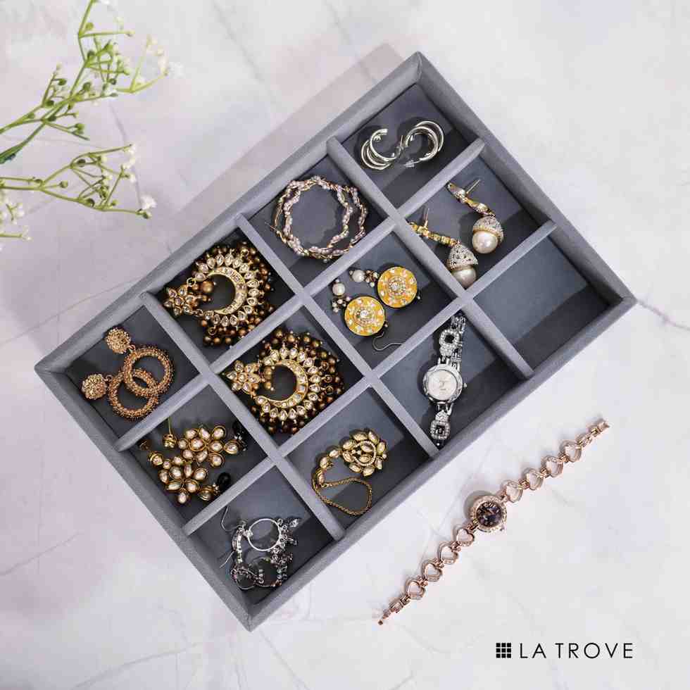 Luxury 12 Grid Jewellery Tray