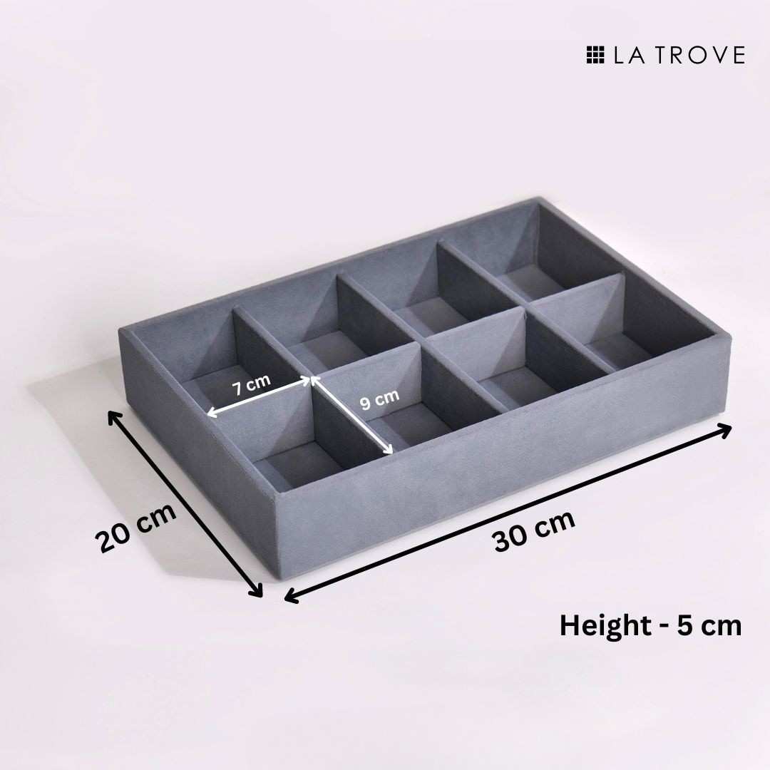 8 Slot Tie & Pocket Square Tray