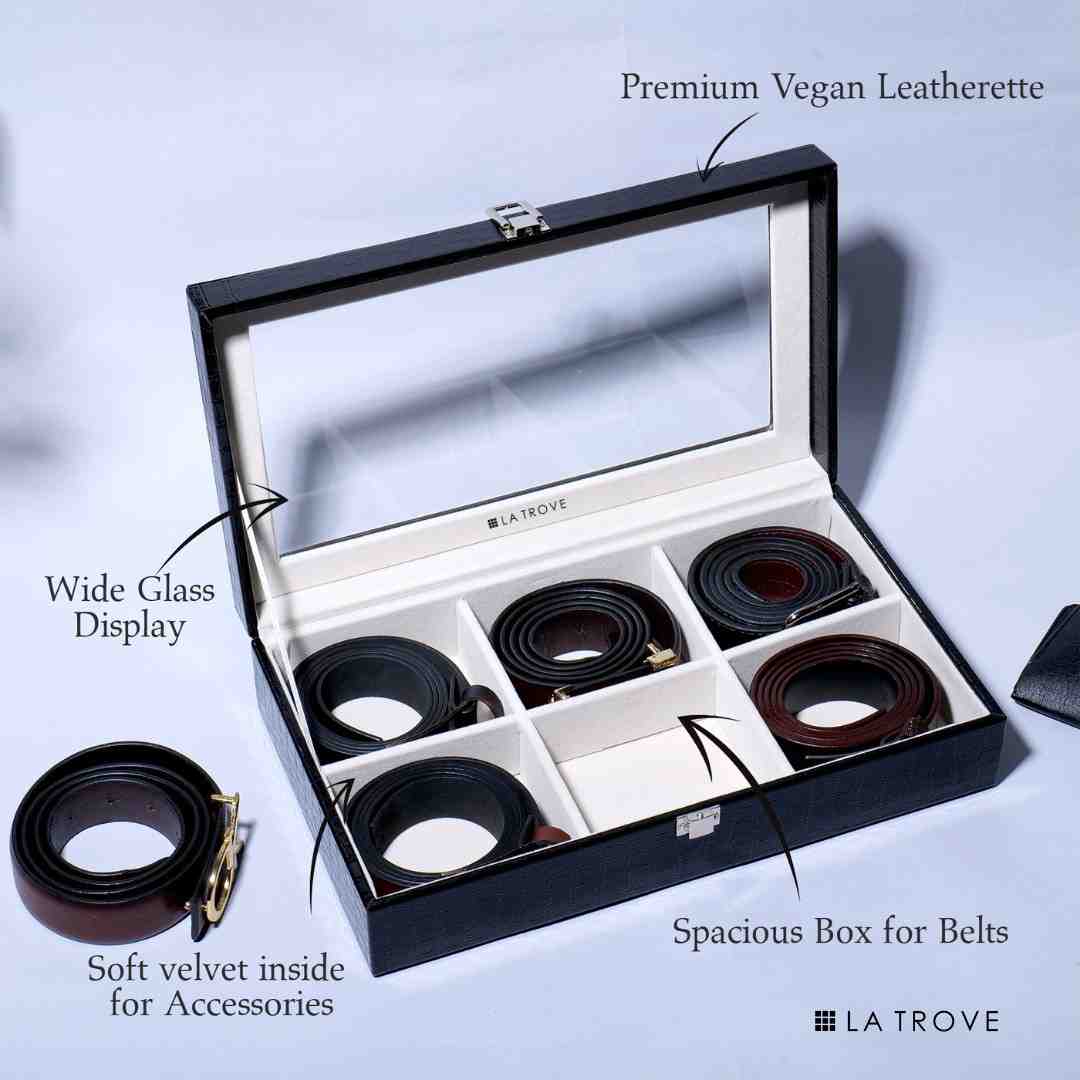 Premium 6 Slot Belt Box Glass
