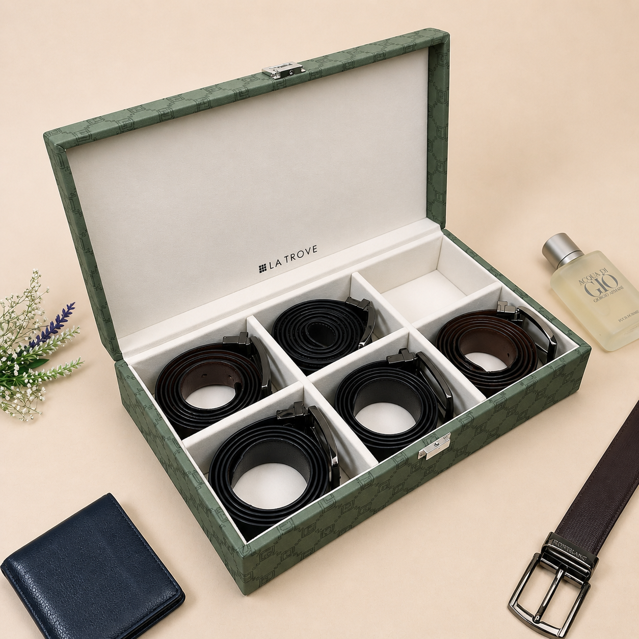 Designer 6 Slot Belt Box