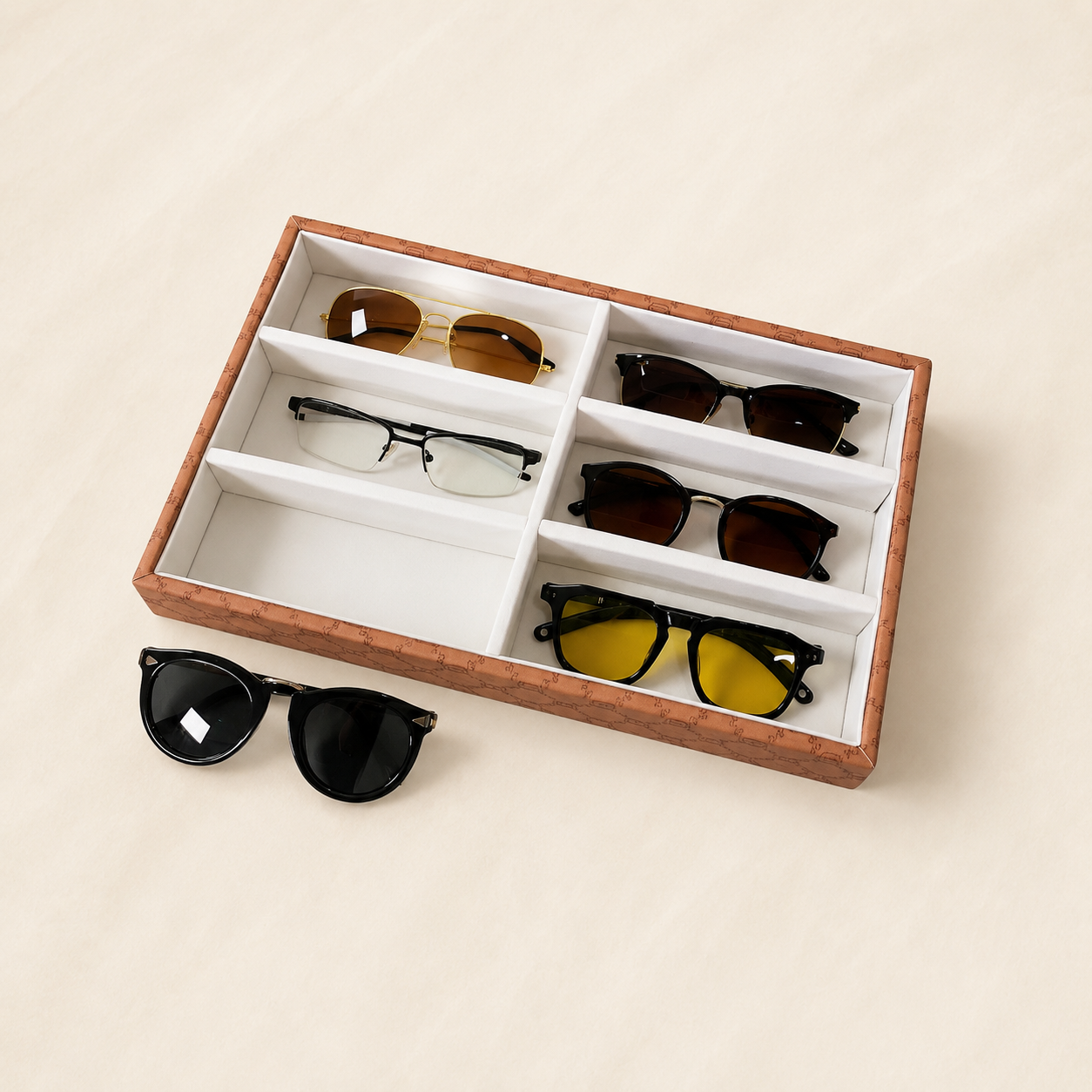 Designer 6 Slot Sunglass Organiser Tray
