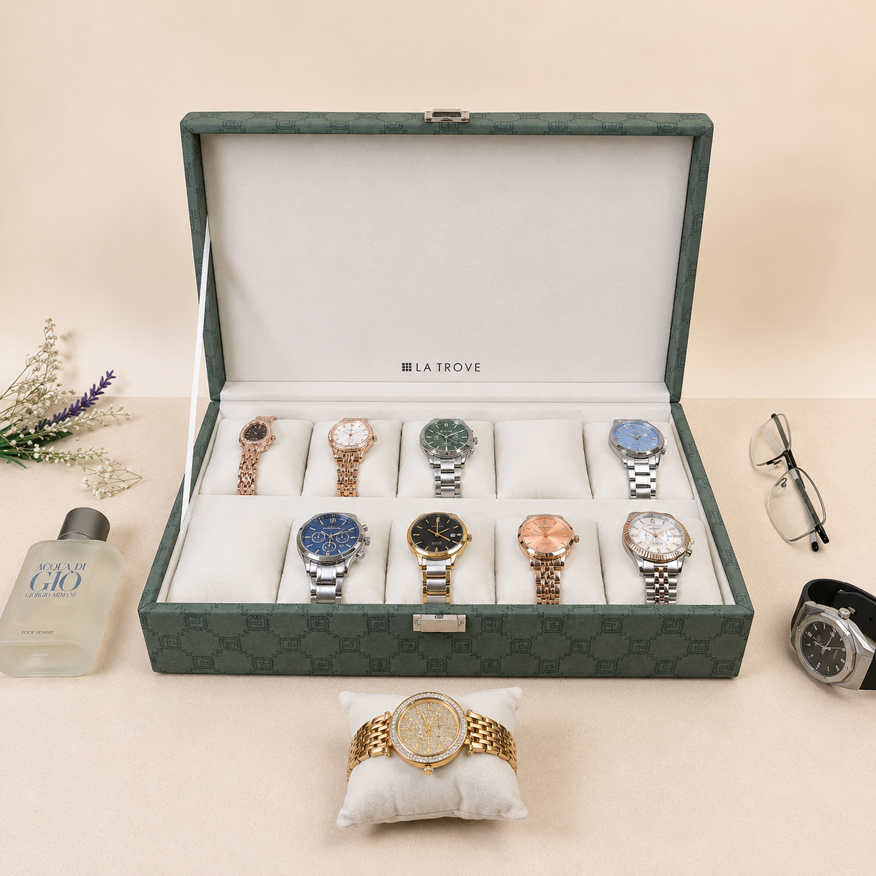 Designer 10 Slot Watch Box
