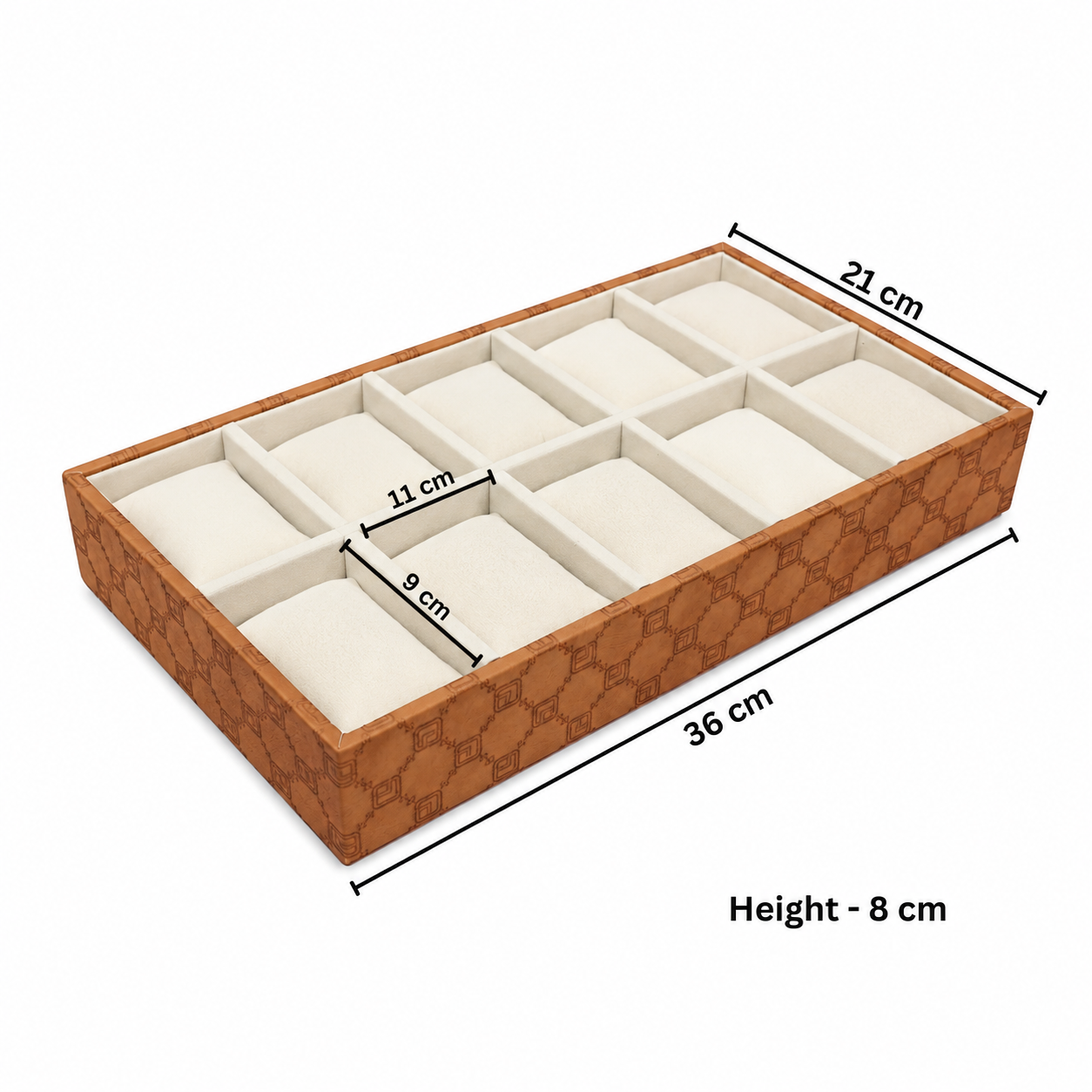 Designer 10-Slot Watch Tray